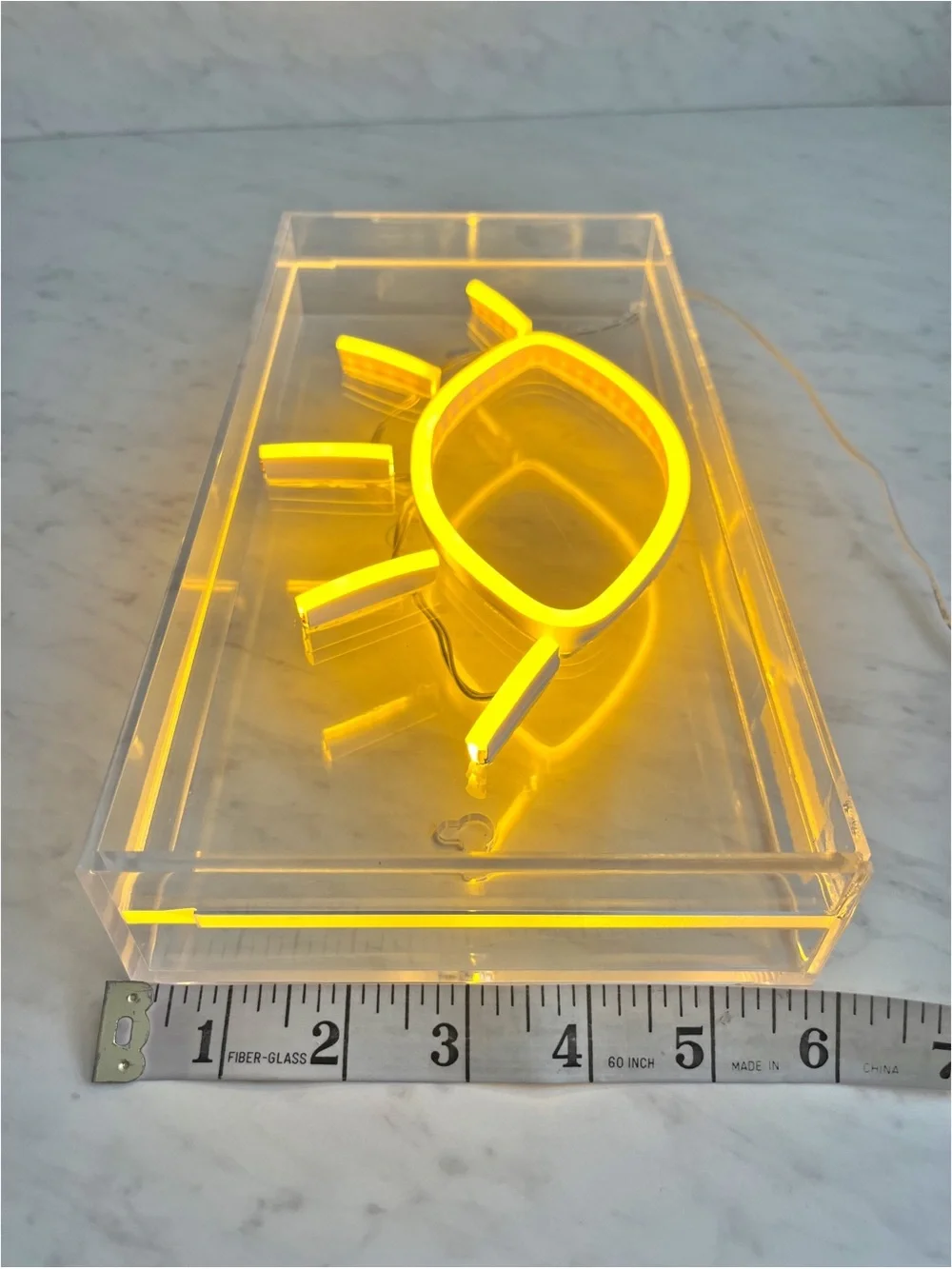 Modern Boho Yellow Evil Eye LED‎ Neon Sign Acrylic Box USB Powered Decor